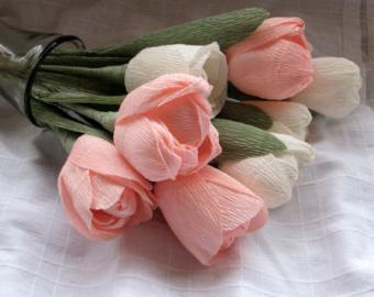 Квіти з креповой паперу: тюльпани і крокуси