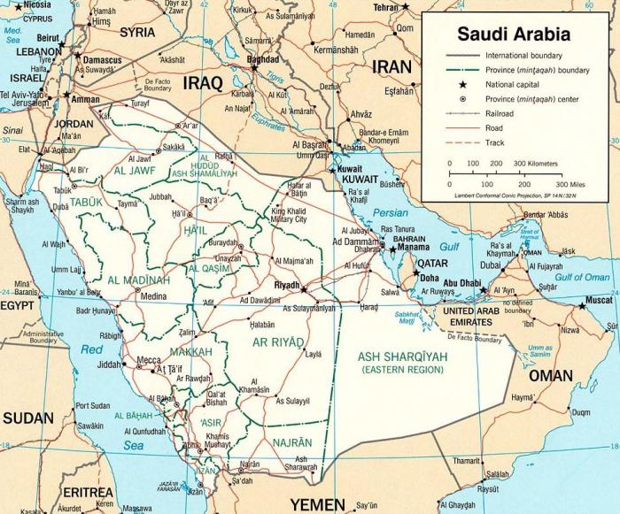 Саудівська Аравія карта